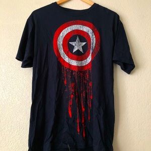 Marvel Men’s Captain America Drip Graphic Short Sleeve Tee Shirt